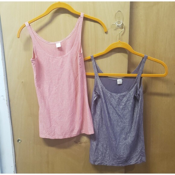 Only Hearts Women's Metallic Jersey Skinny Tank Bundle1-Coral1-Plum SZ S EEE - Picture 1 of 6